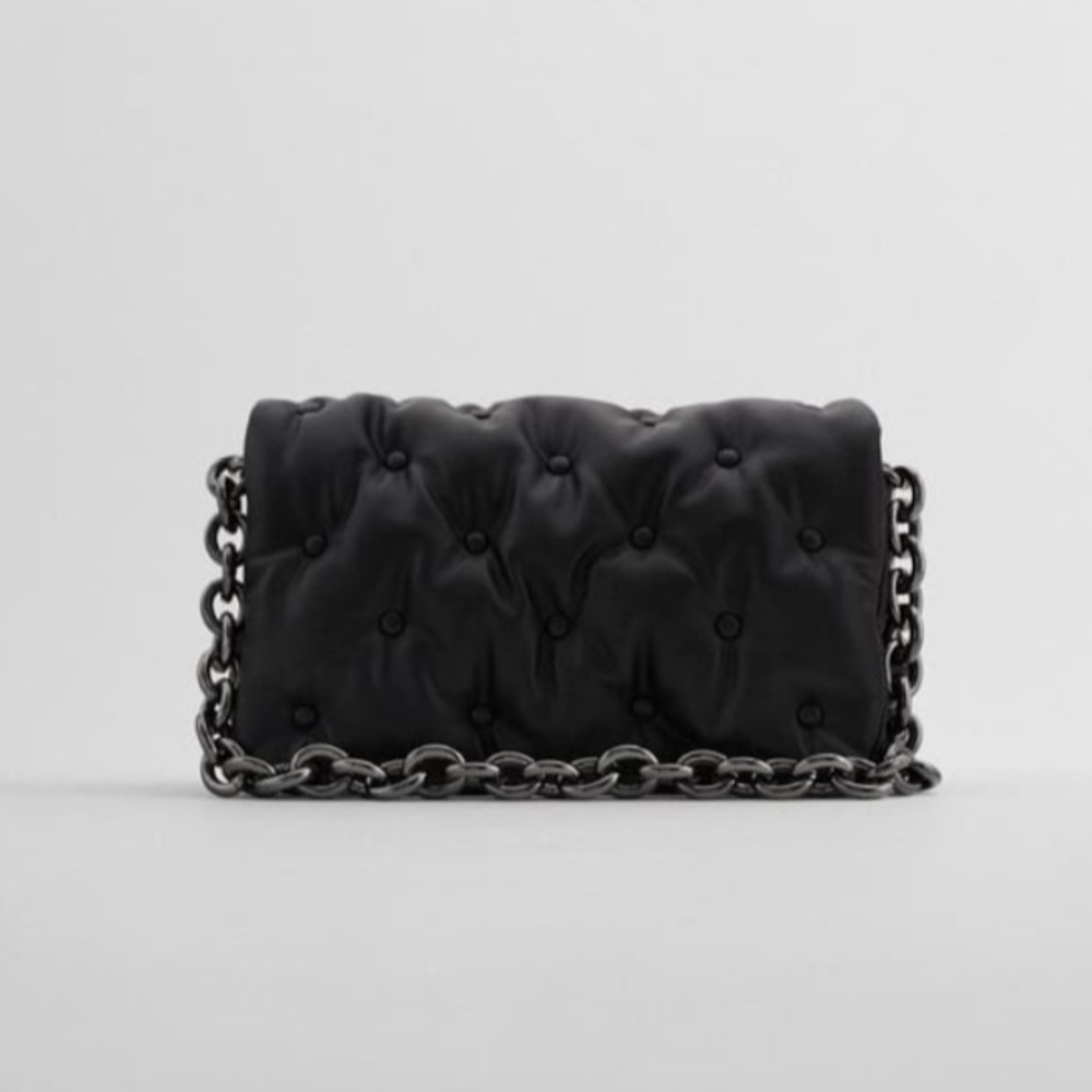 Zara Quilted Maxi Crossbody Bag